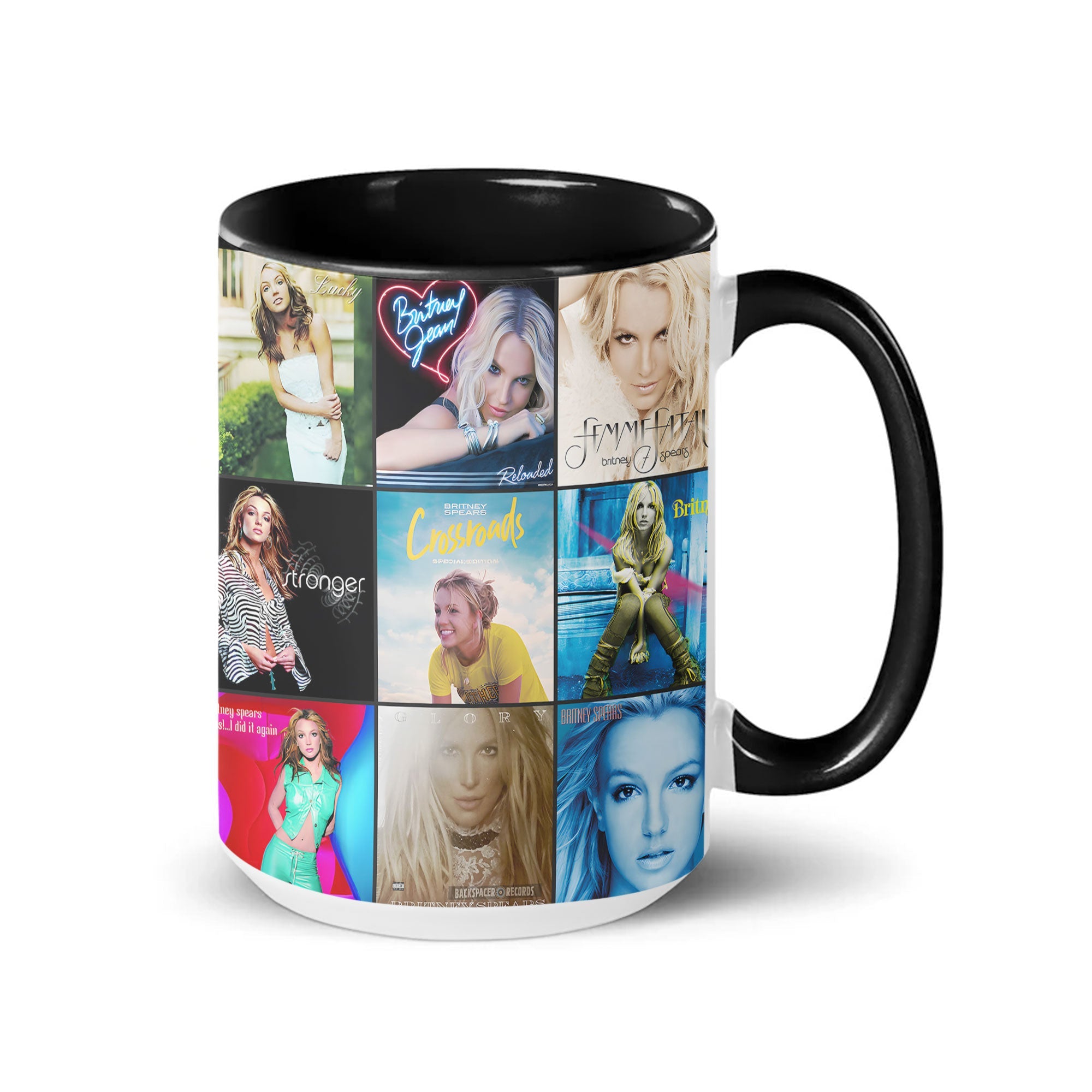 Britney Spears Accent Mug Pop Icon Album Art Collage Gift