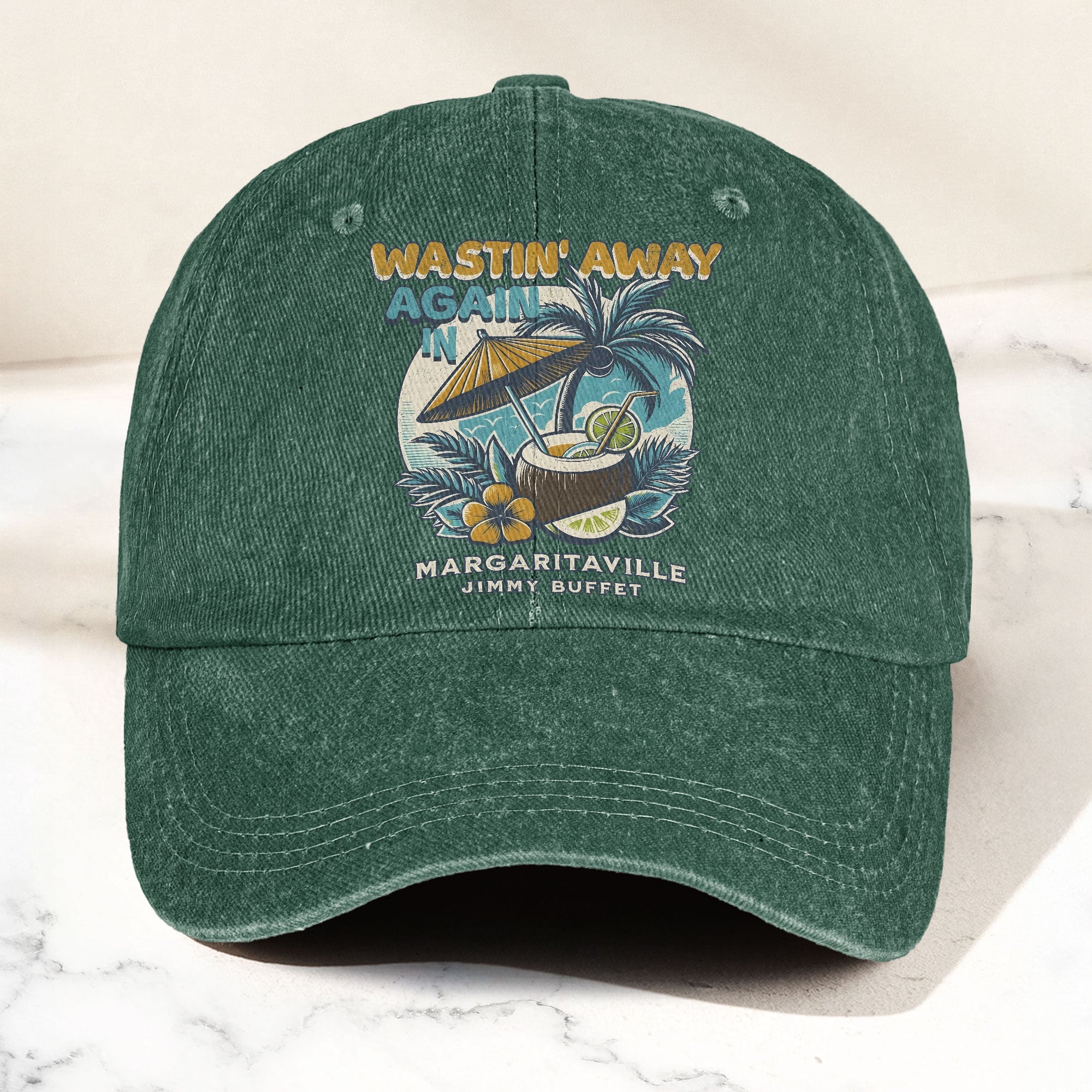 Margaritaville Denim Cap Retro Jimmy Buffett Inspired Dad Hat (With Box)