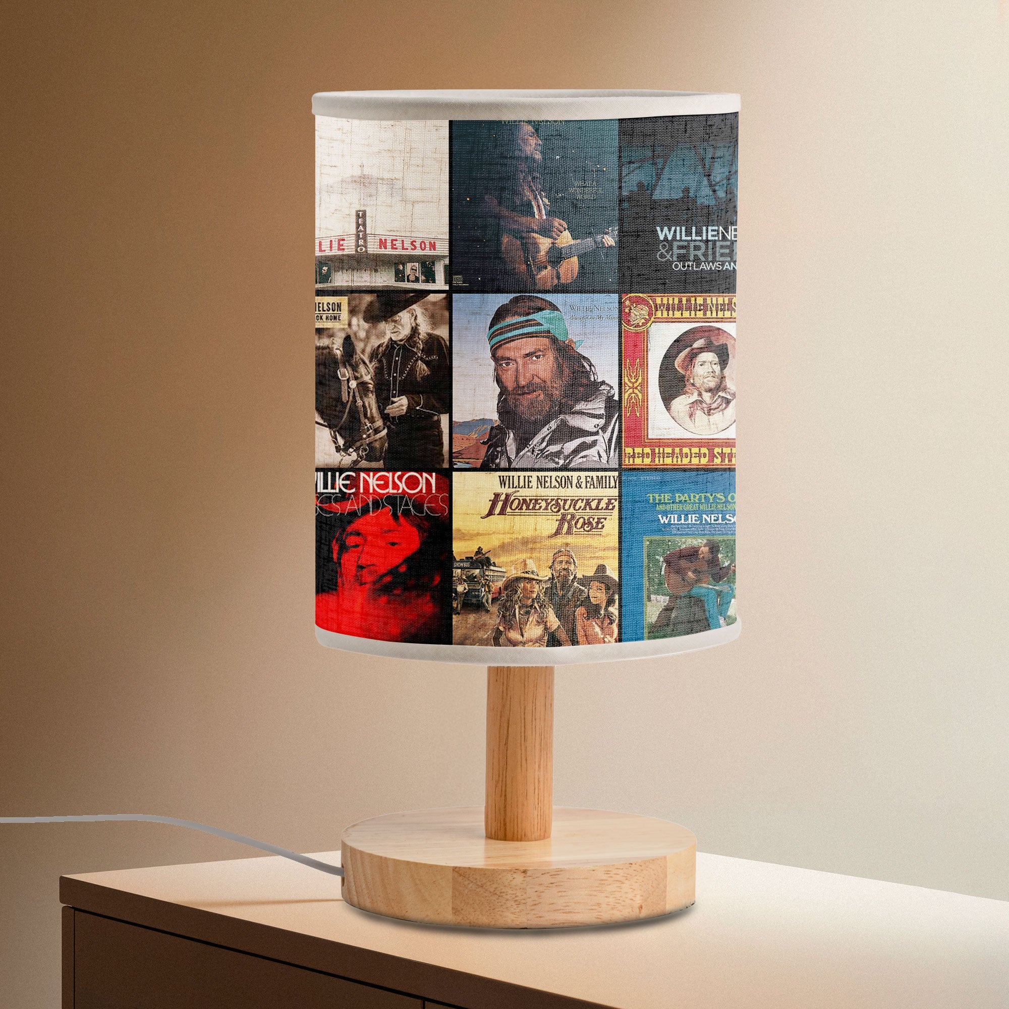 Willie Nelson Fabric Lamp Country Legend Album Art Collection