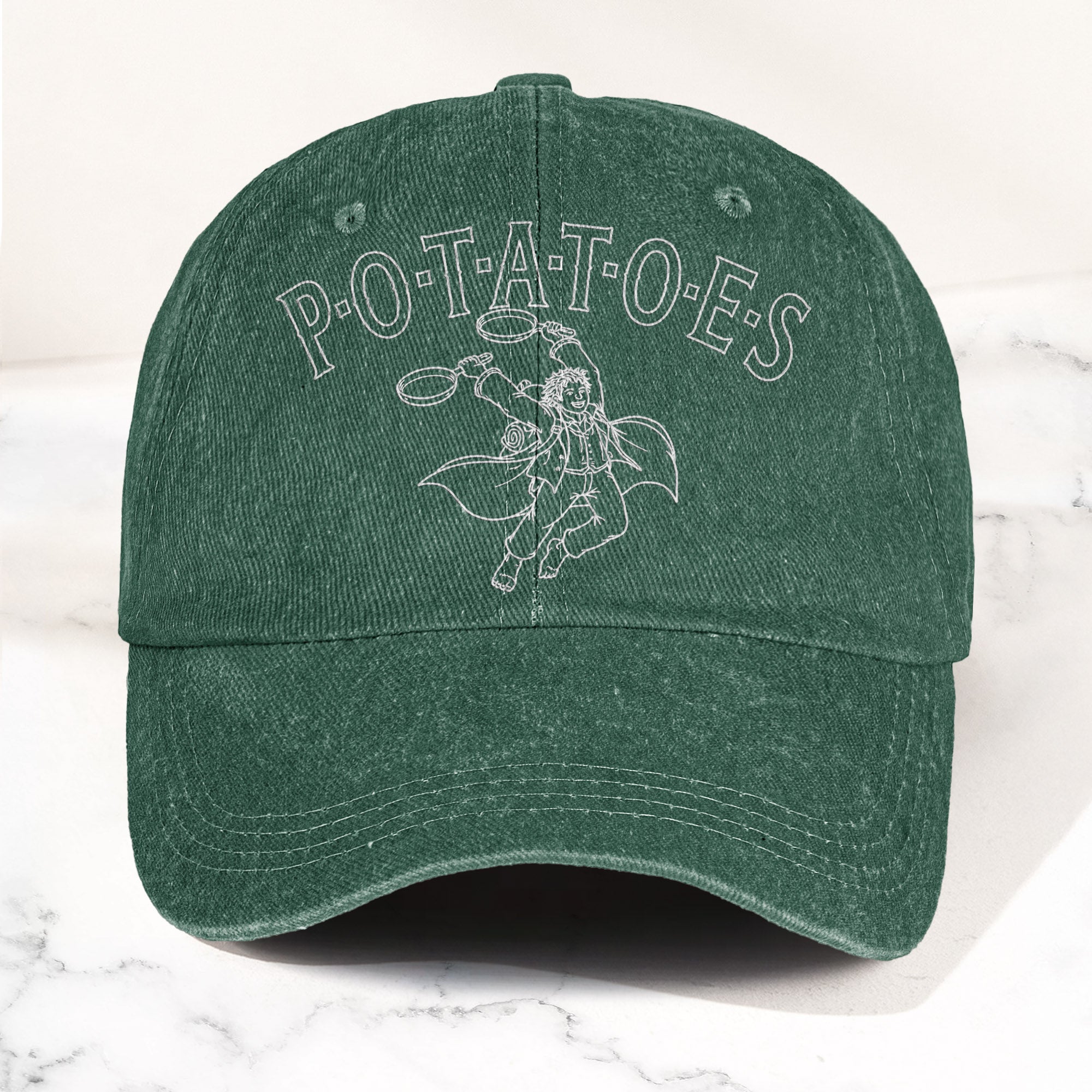 Swan Fall Potatoes Samwise Gamgee Denim Cap Led Zeppelin Inspired Retro Vintage Dad Cap Gift (With Box)