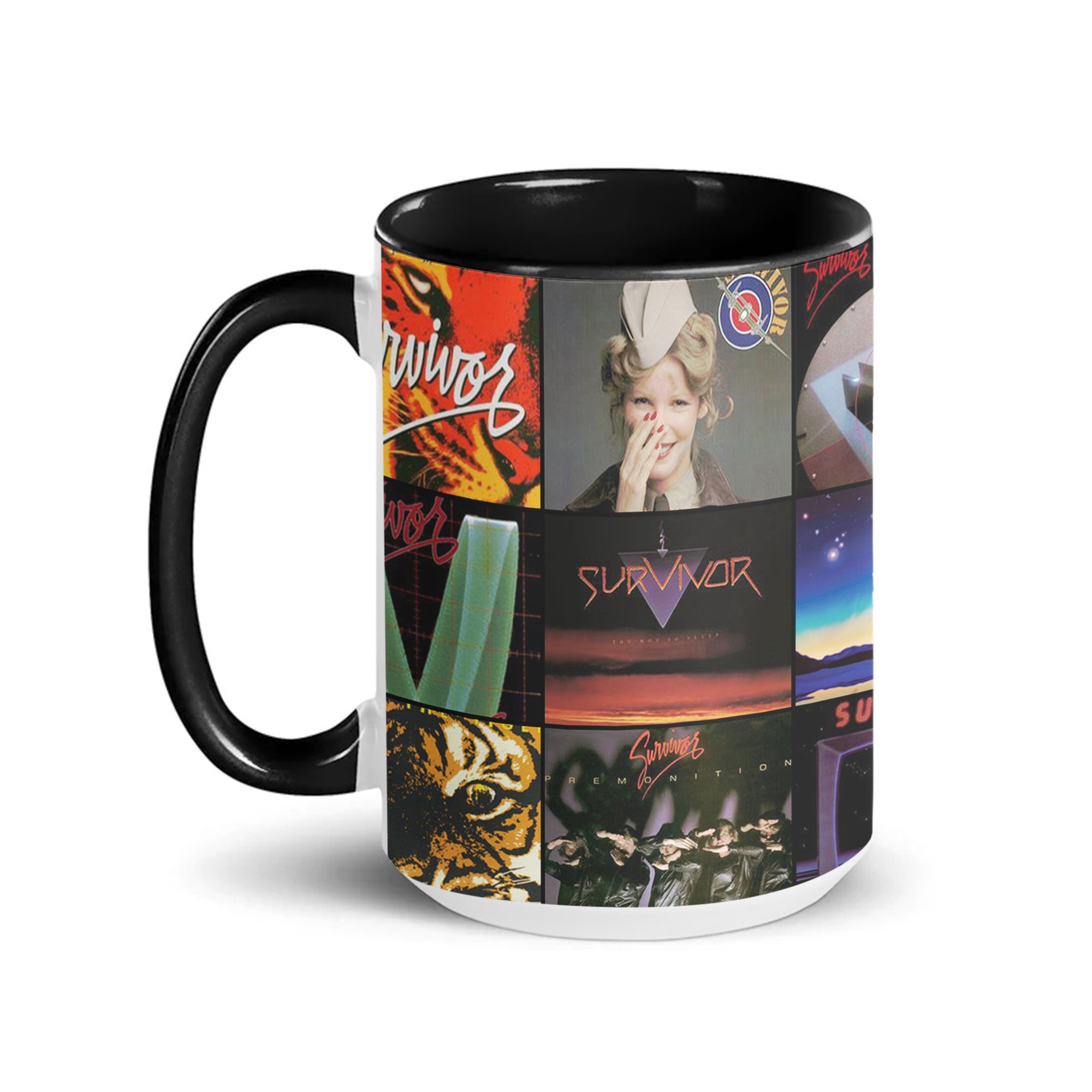 Survivor Accent Mug Classic Rock Album Cover Collage Gift