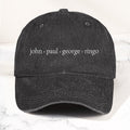 John Paul George Ringo Denim Cap Minimalist Beatles Dad Hat Gift ( With Box)