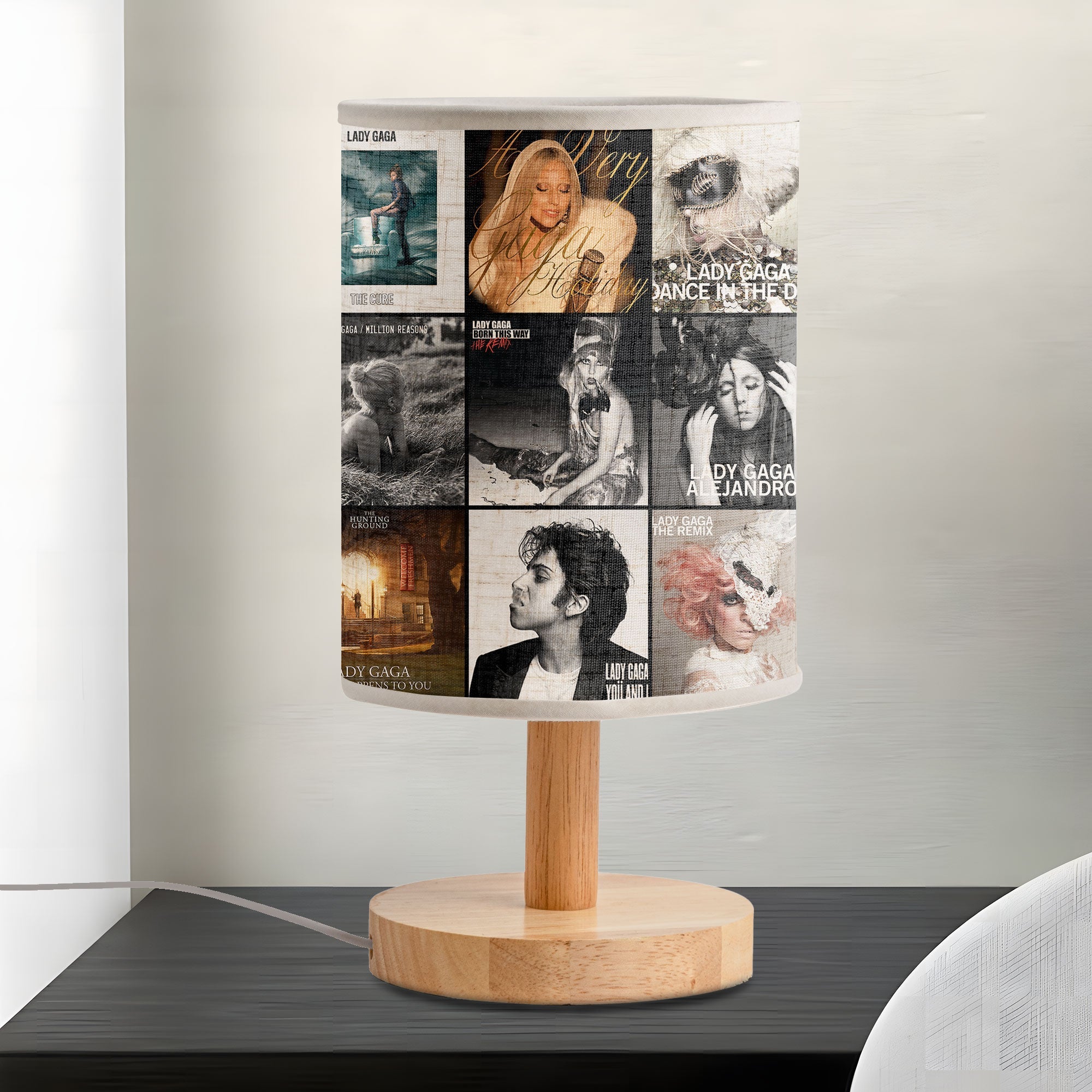 Lady Gaga Album Collage Lamp Pop Icon Night Light for True Little Monsters