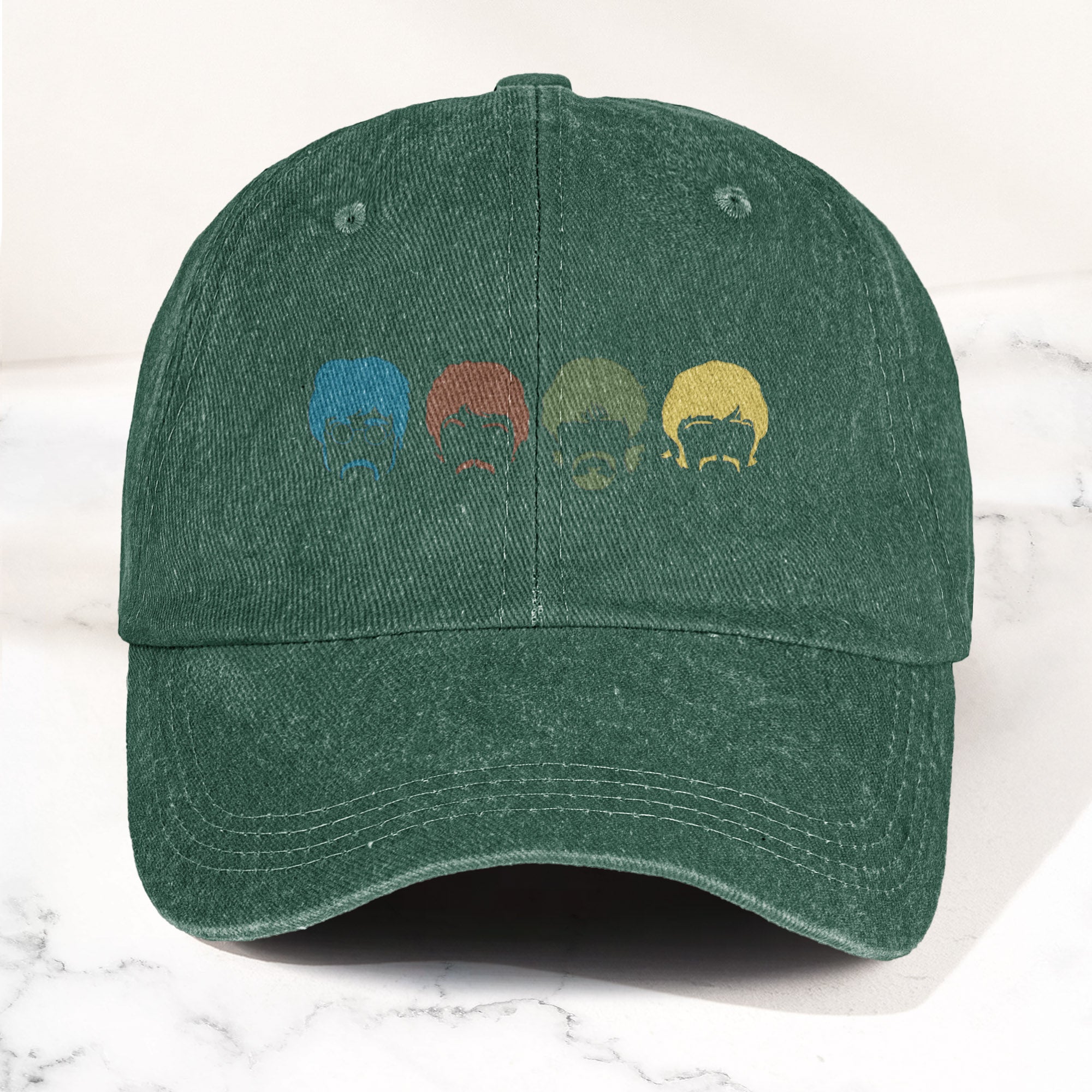The Fabulous Four Faces Denim Cap Retro The Beatles Tribute Merch Dad Hat (With Box)