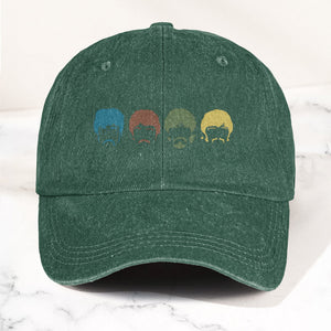 The Fabulous Four Faces Denim Cap Retro The Beatles Tribute Merch Dad Hat (With Box)