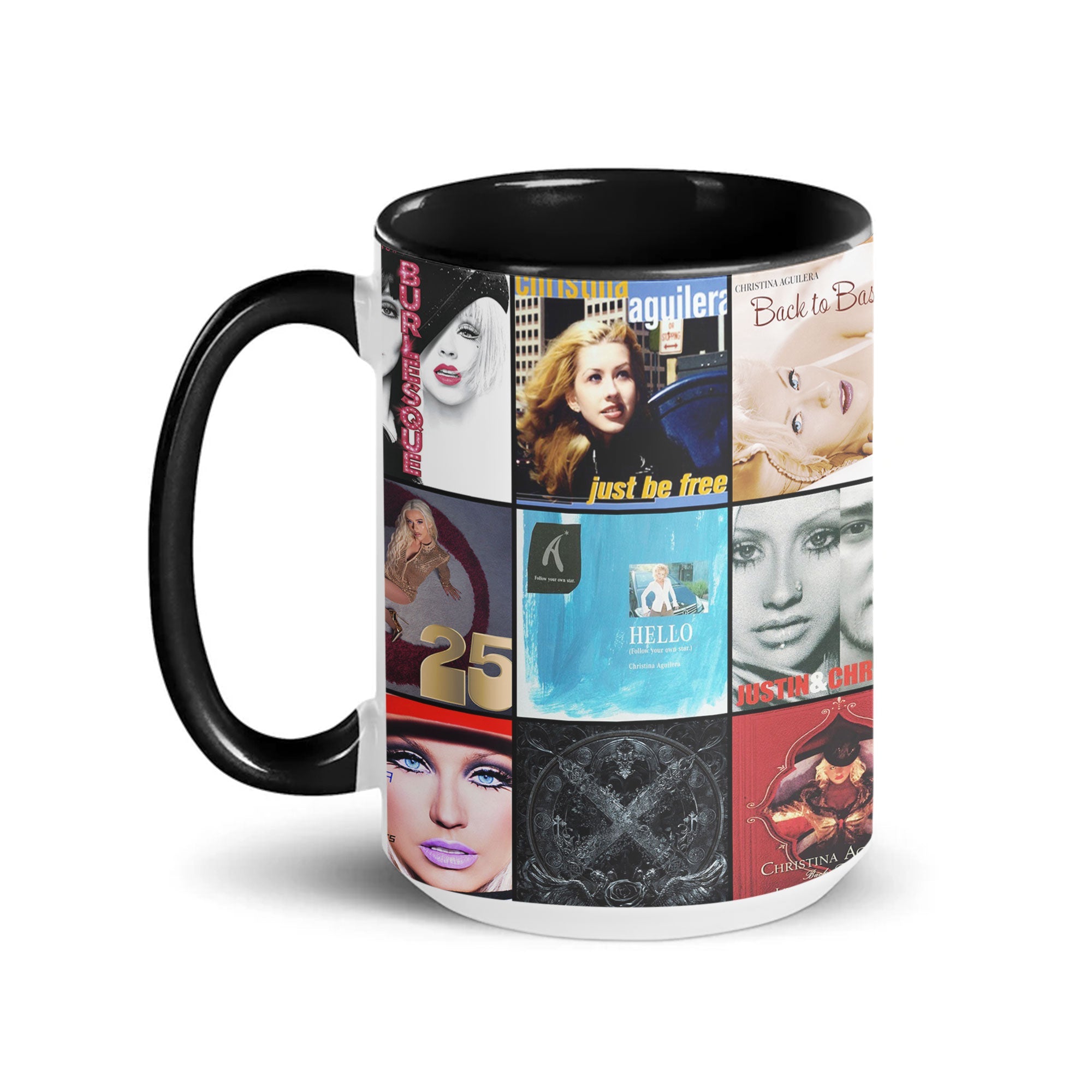 Christina Aguilera Accent Mug Pop Icon Album Cover Collage Gift