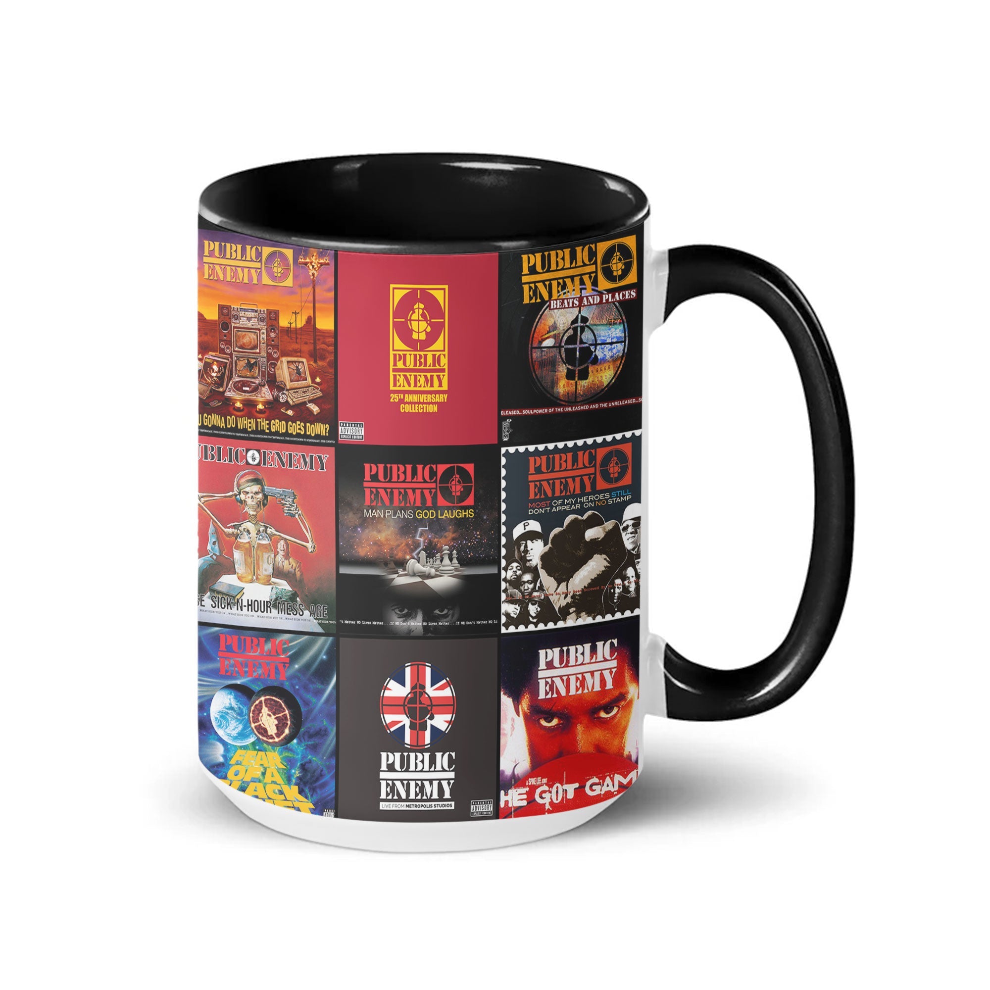 Public Enemy Accent Mug Iconic Album Cover Collage Gift for Hip-Hop Fans