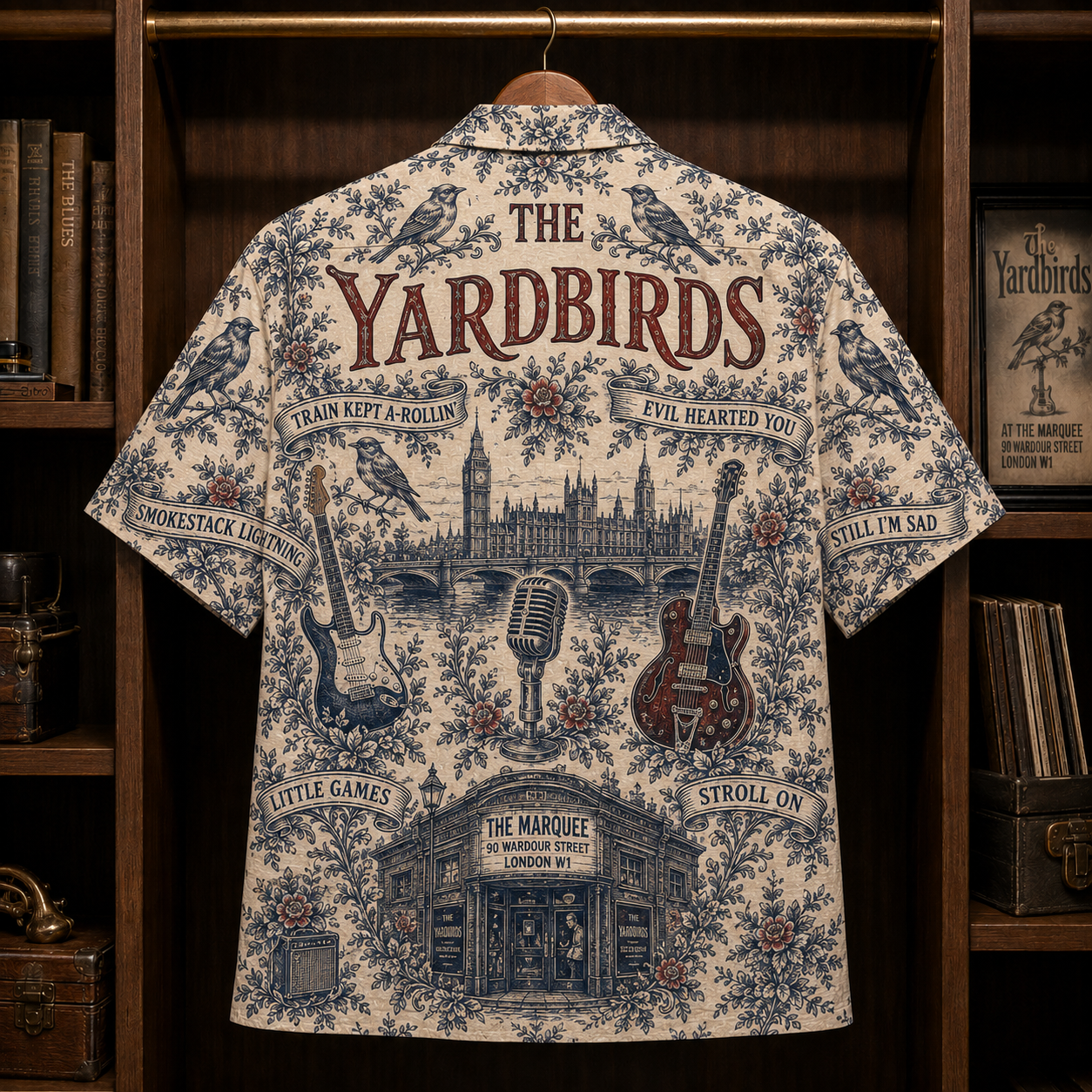 The Yardbirds Hawaiian Shirt - Unisex Vintage Toile De Jouy For Your Love Button Up