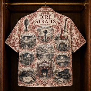 Dire Straits Hawaiian Shirt - Unisex Toile De Jouy Sultans Of Swing Button Up