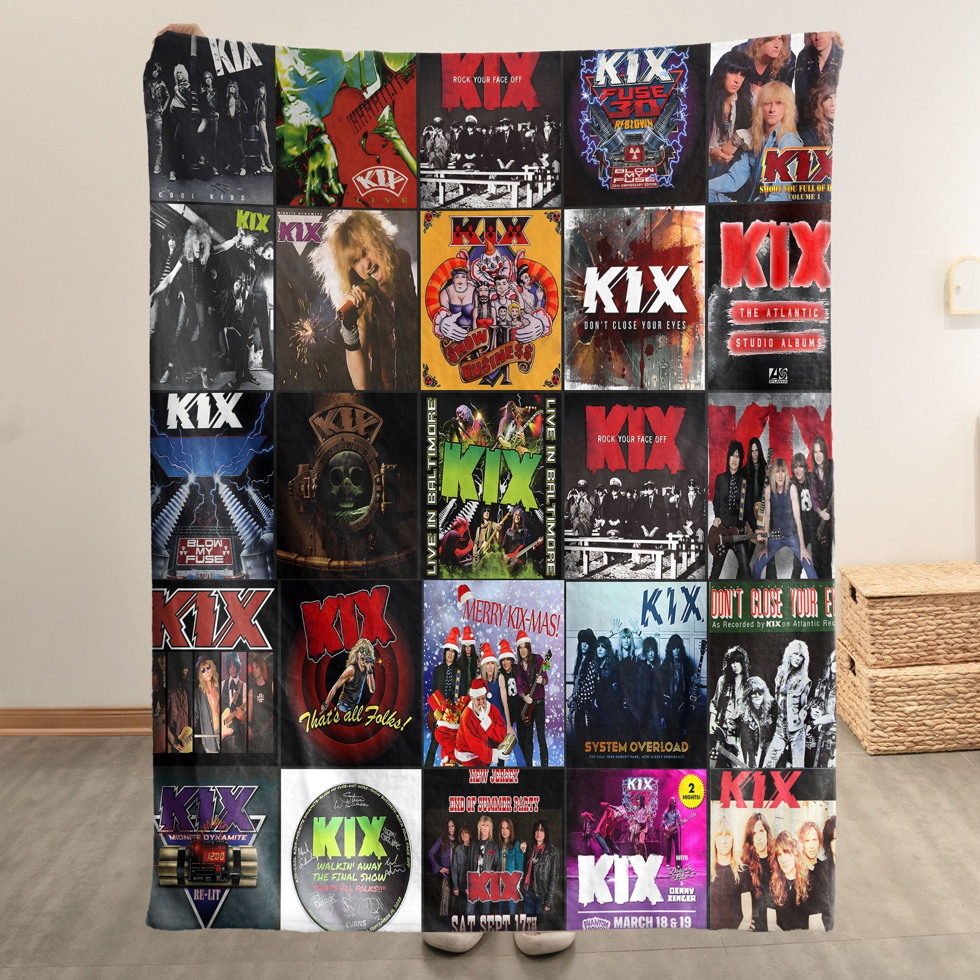 KIX Sherpa Blanket A High-Voltage Tribute for True Glam Metal Fans
