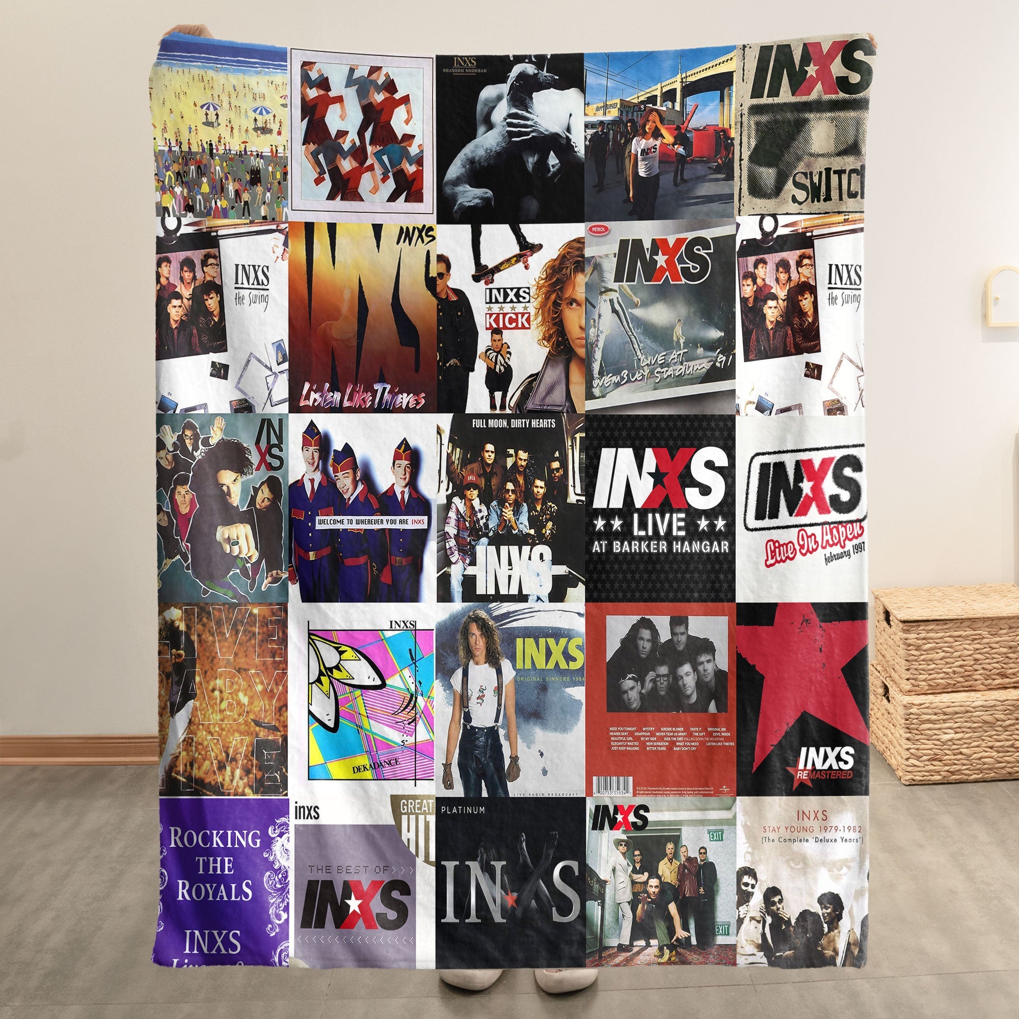 INXS Sherpa Blanket A Retro Album Cover Tribute for True Fans