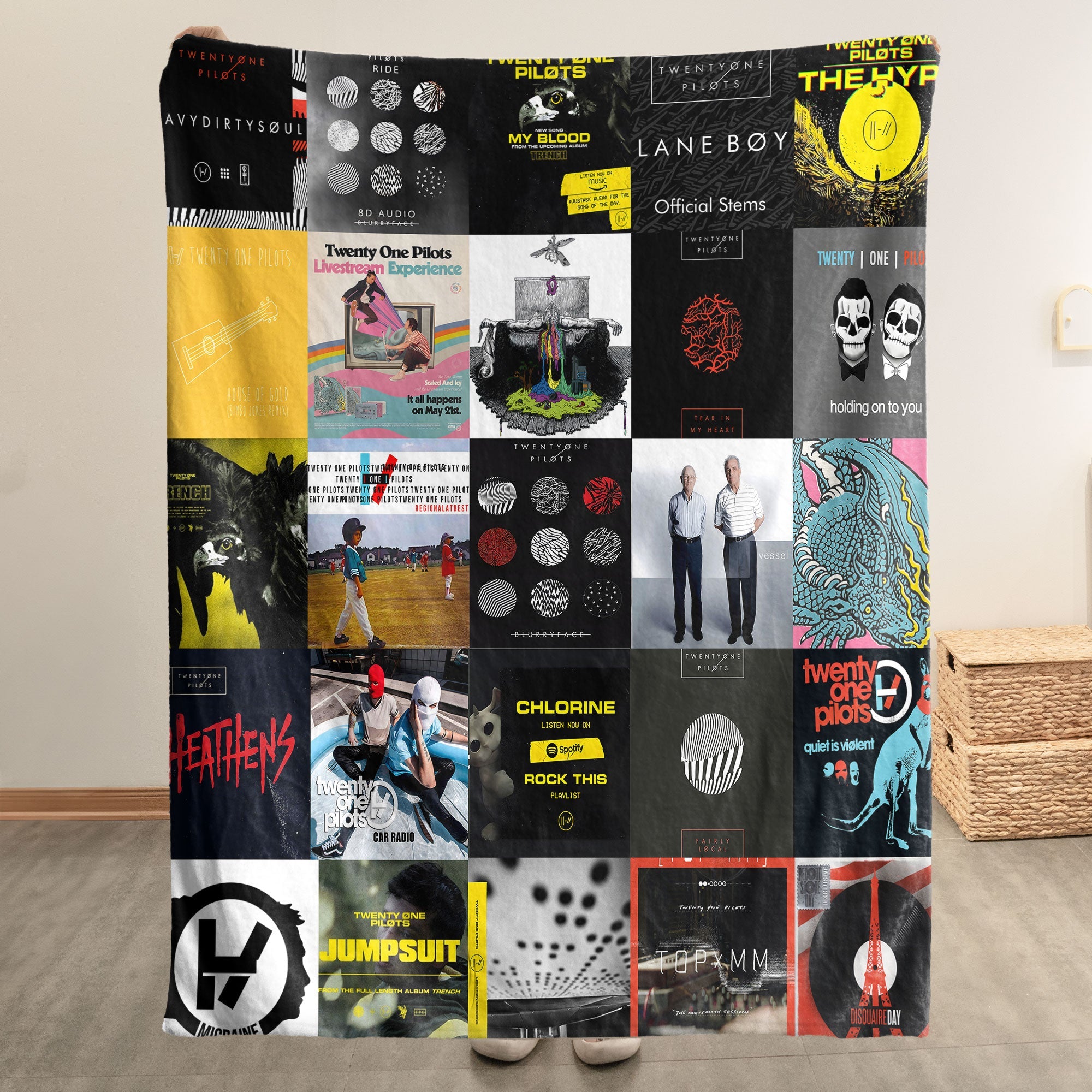 Twenty One Pilots Sherpa Blanket Alt-Pop Warmth Wrapped in Iconic Era Artwork