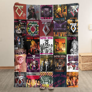 Twisted Sister Sherpa Blanket A Loud ’n’ Proud Rock Nostalgia Quilt