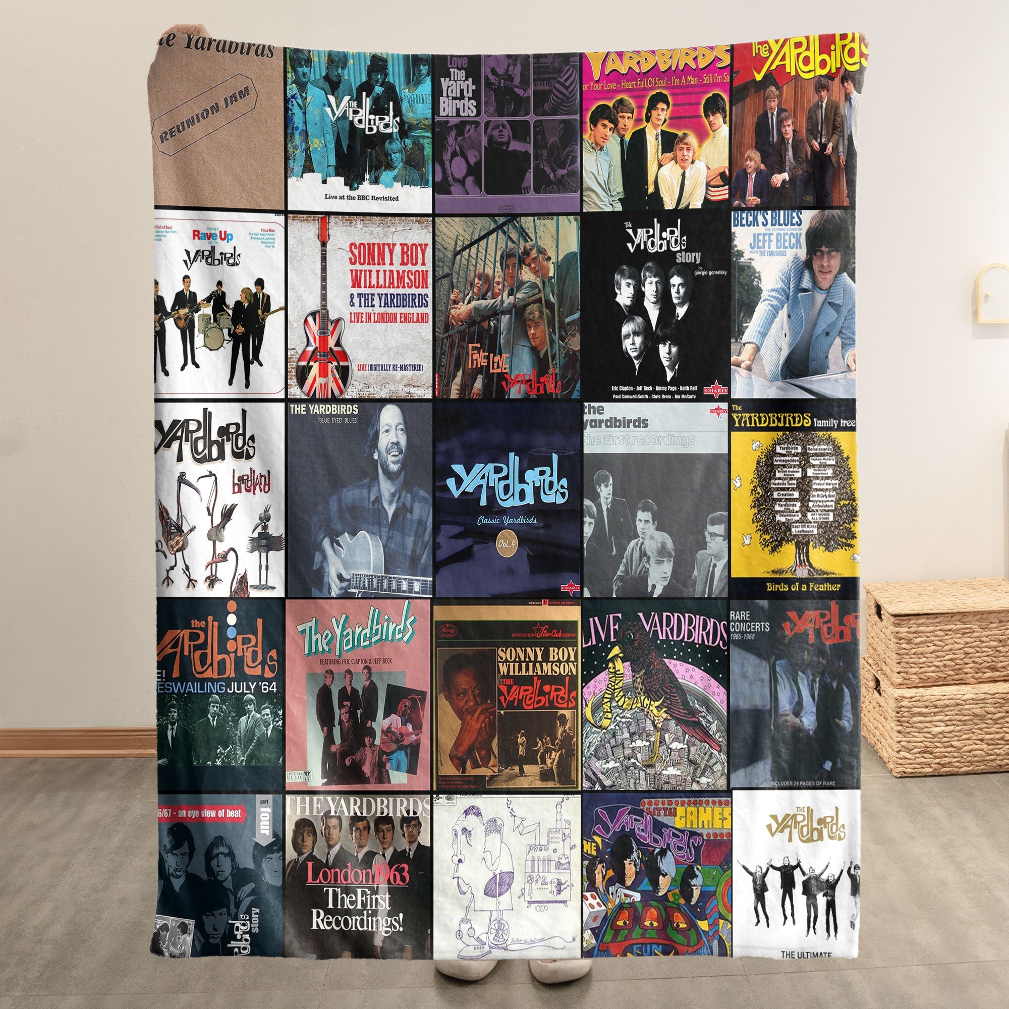 The Yardbirds Sherpa Blanket A Legendary Blues-Rock Album Collage for True Fans