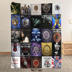 Whitesnake Sherpa Blanket A Legendary Hard Rock Album Collage for True Fans