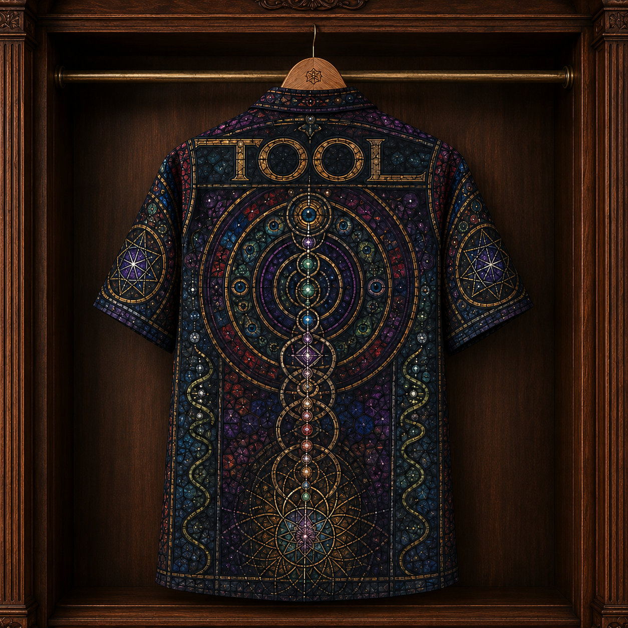 Tool Hawaiian Shirt - Stained Glass Progressive Metal All-Over Print Button-Up Shirt