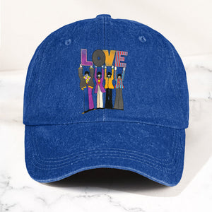 The Beatles Denim Dad Cap LOVE Album Inspired Design (With BOX)