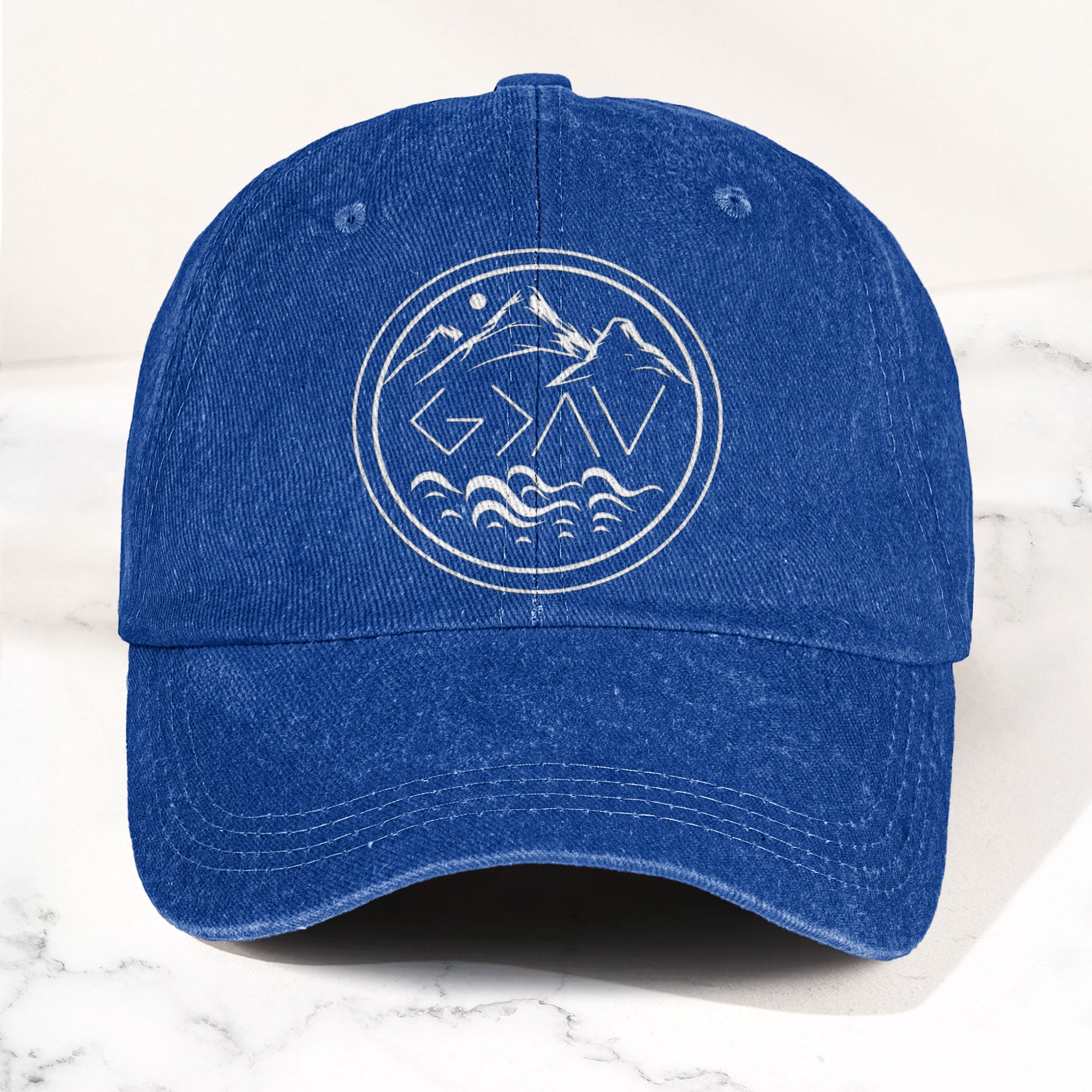 God Is Greater Than The Highs And Lows Denim Cap Dad Cap Gift For Dad (With Box)