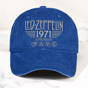 Led Zeppelin 1971 Four Symbols Icon Denim Cap Vintage Dad Cap Gift For Dad (With Box)