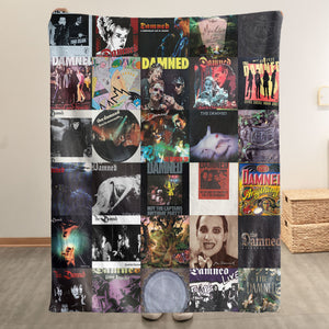 The Damned Sherpa Blanket Iconic Album Cover Collage Cozy Throw for Punk & Goth Rock Fans