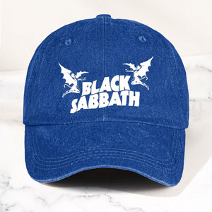 Black Sabbath Denim Dad Cap Classic Winged Demon Logo Design ( With BOX)