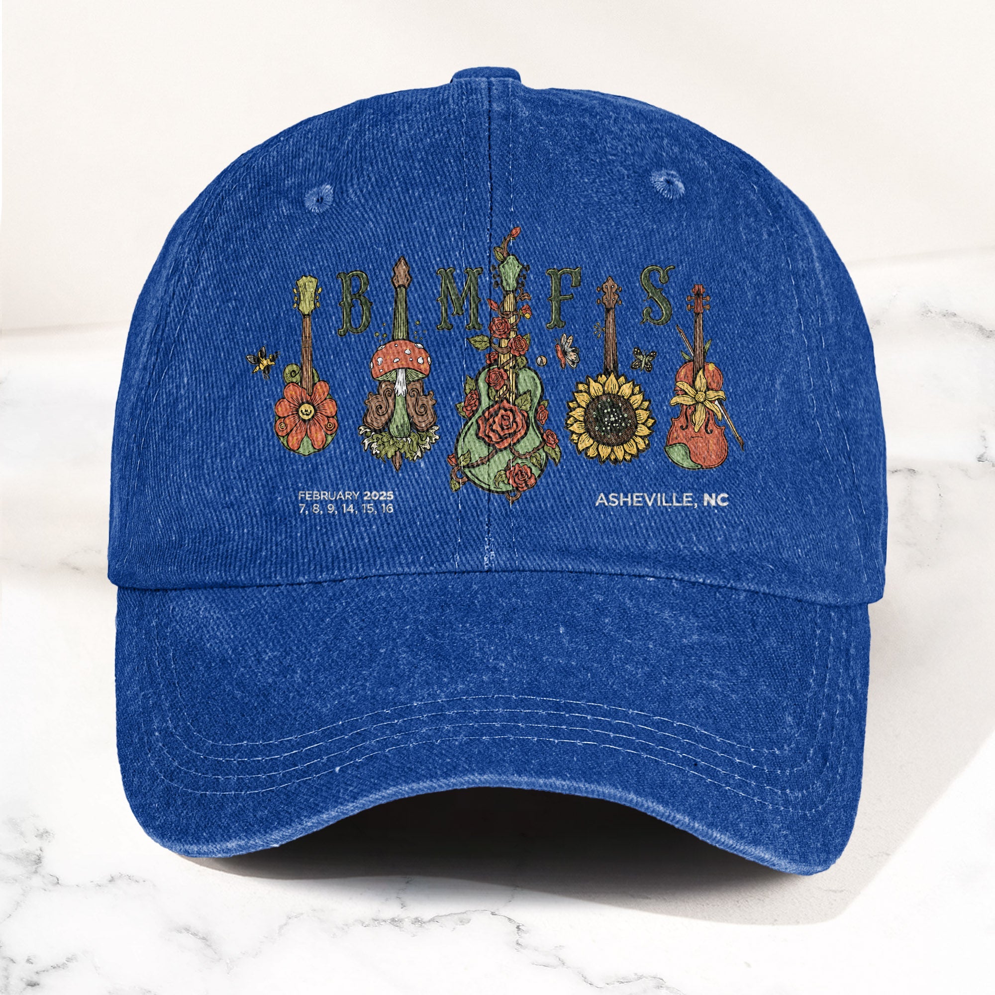 Billy Strings BMFS Asheville NC Concert Graphic Music Merch Denim Cap Retro Vintage Dad Cap Gift For Dad (With Box)