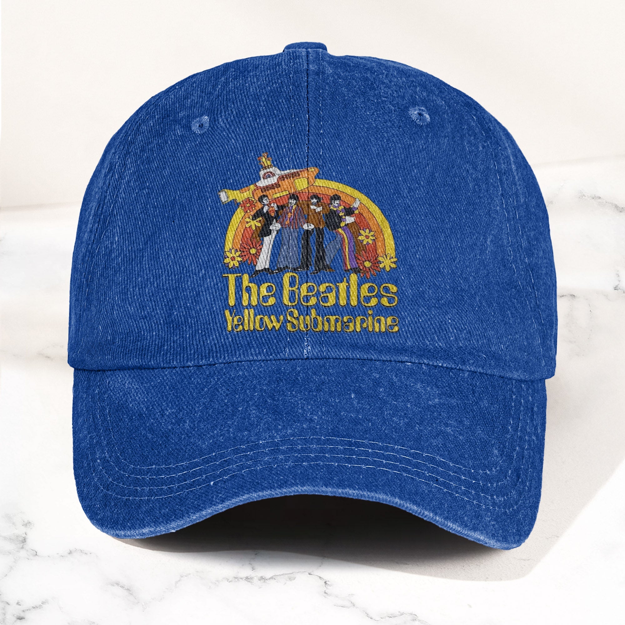 The Beatles Yellow Submarine Denim Dad Cap Iconic Album Design ( With BOX)