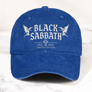 Black Sabbath Band Logo Est 1968 Denim Cap Retro Vintage Dad Cap Gift For Dad (With Box)