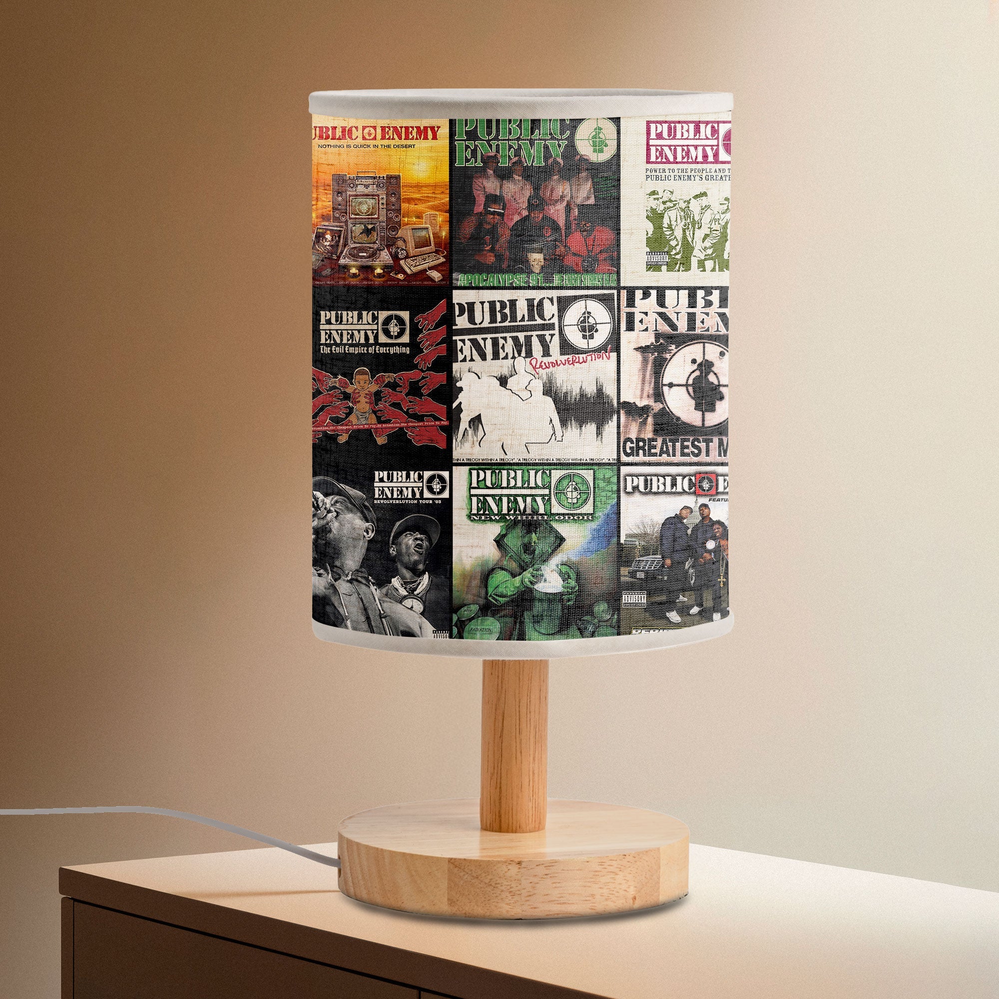 Public Enemy Albums Fabric Lamp Hip-Hop Revolution Glow