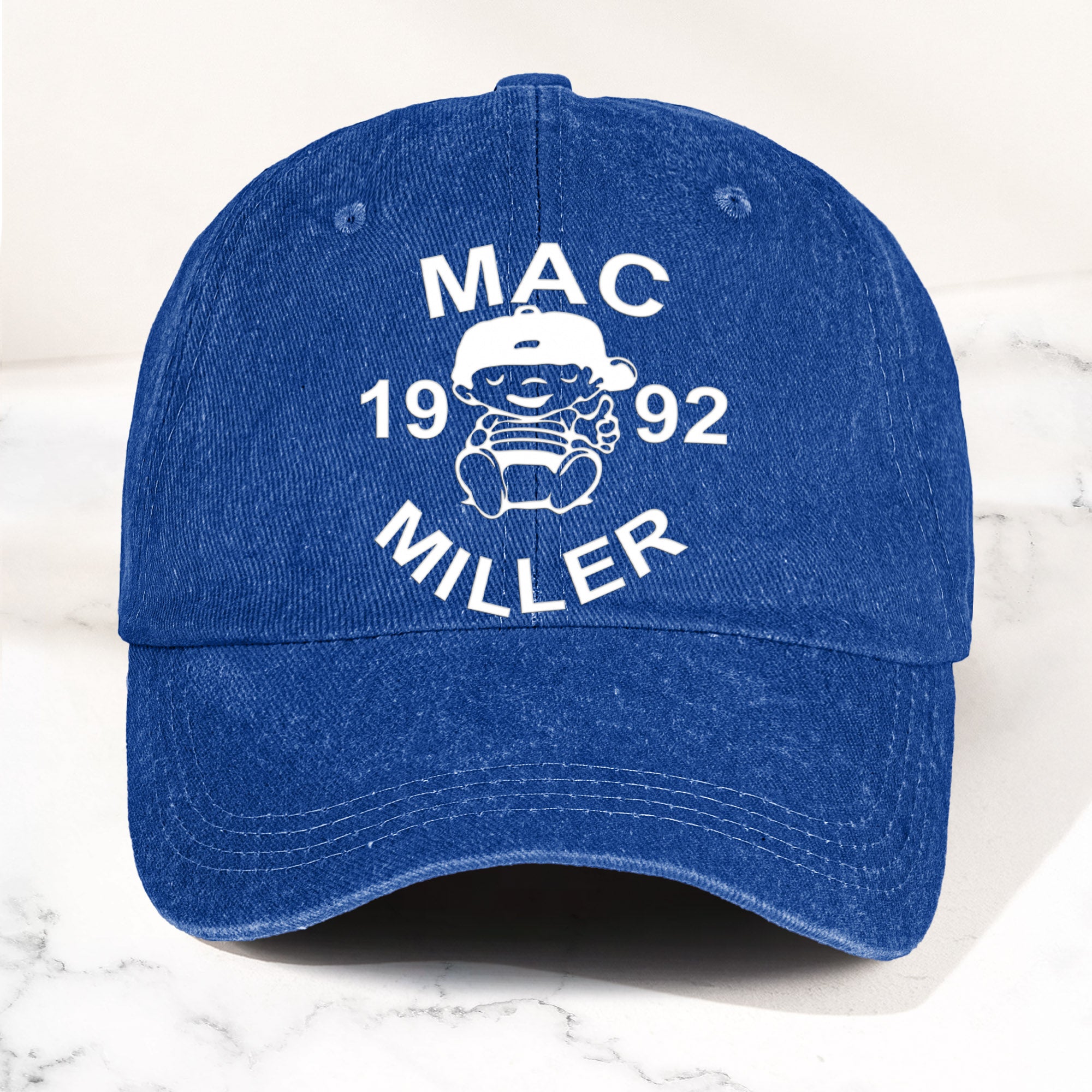 Mac Miller Denim Dad Cap 1992 Baby Logo Tribute Design ( With BOX)