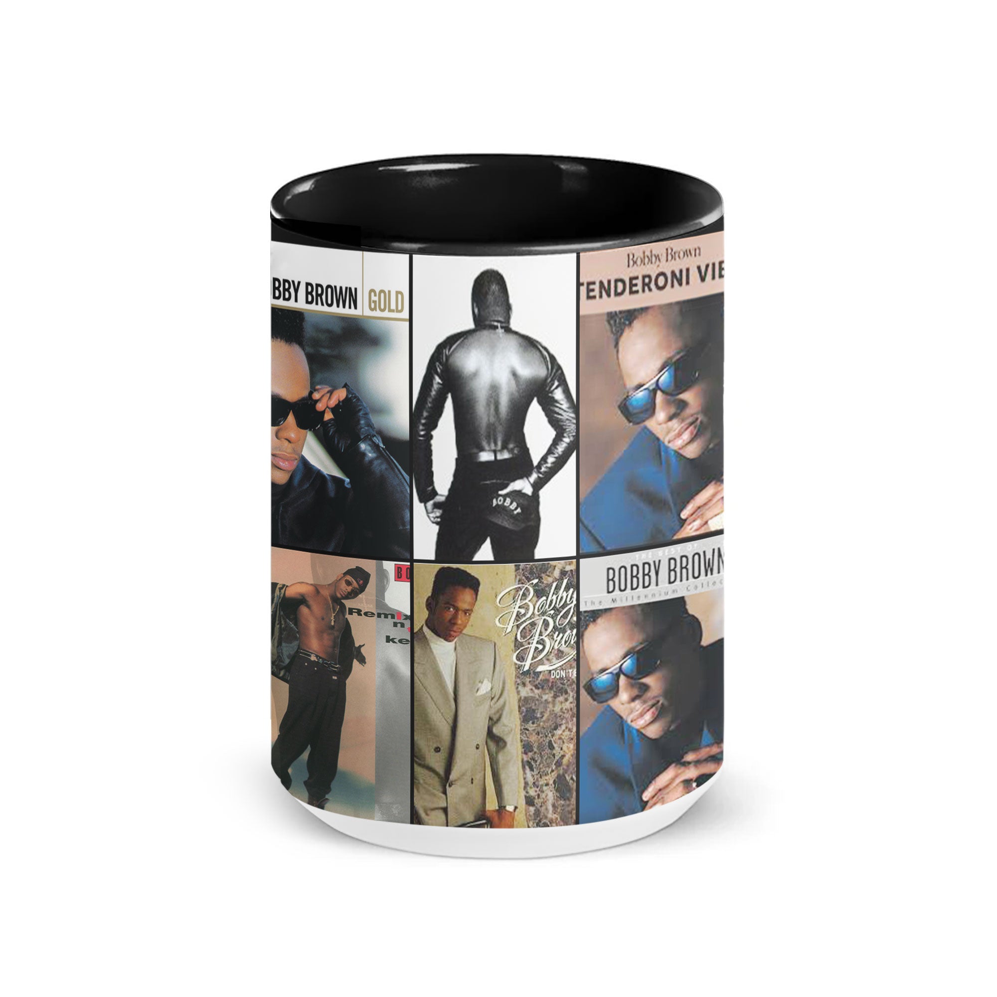 Bobby Brown Accent Mug Classic Album Cover Collage Gift for R&B Fans