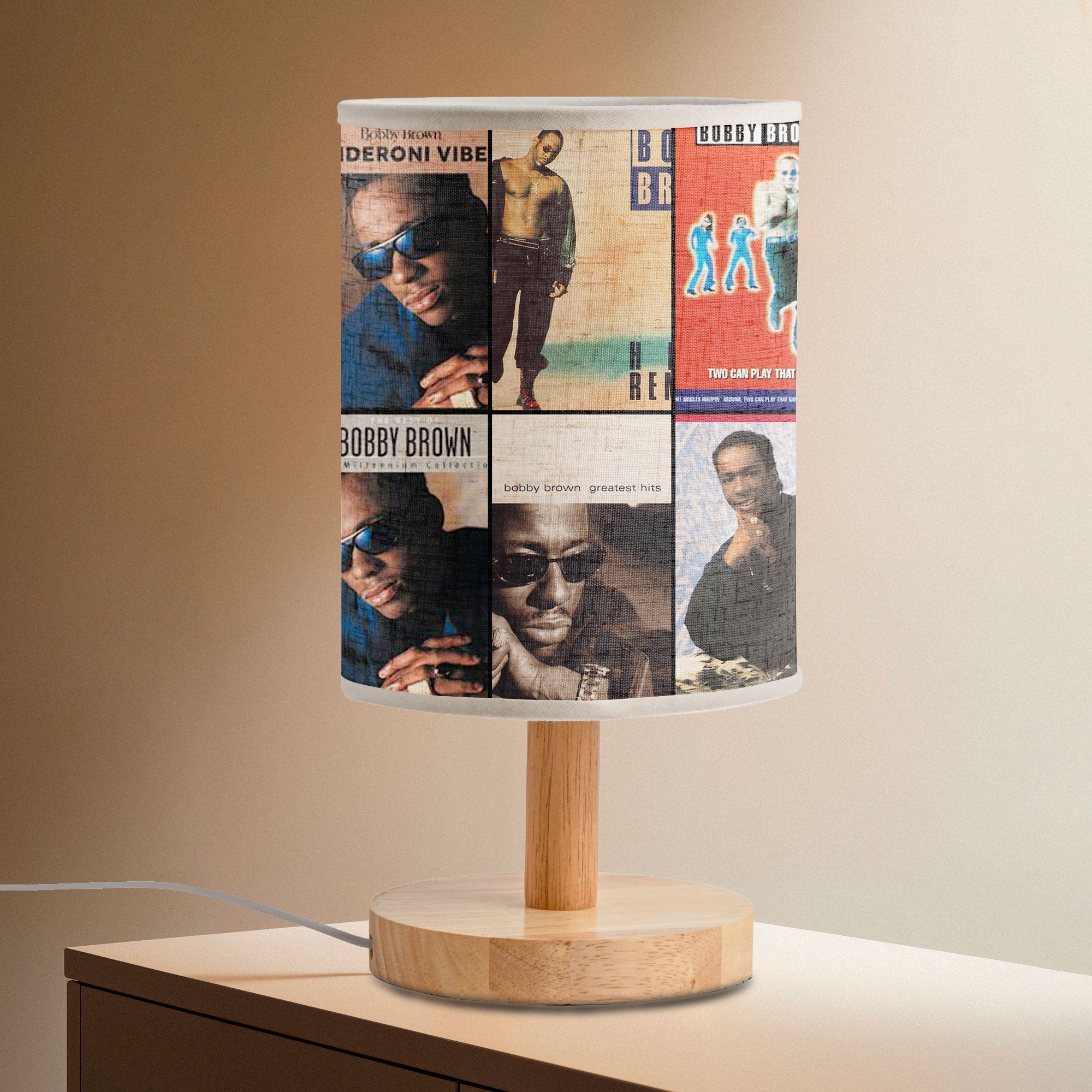 Bobby Brown Album Art Table Lamp Classic R&B Decorative Light