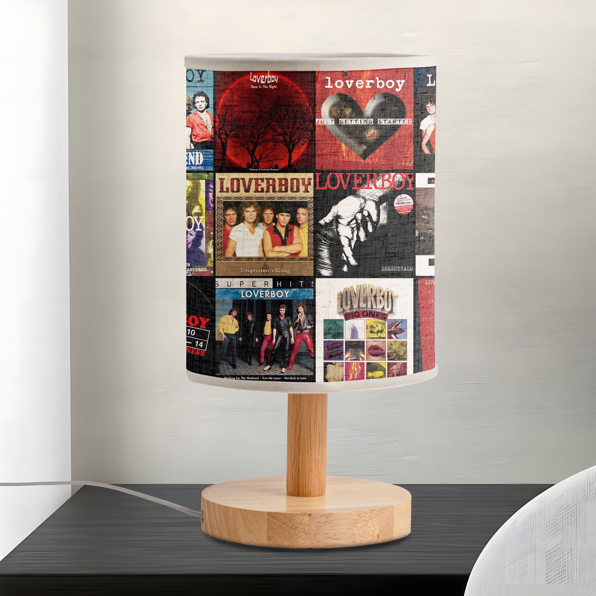 Loverboy Album Collage Lamp Retro Rock Night Light for Music Lovers