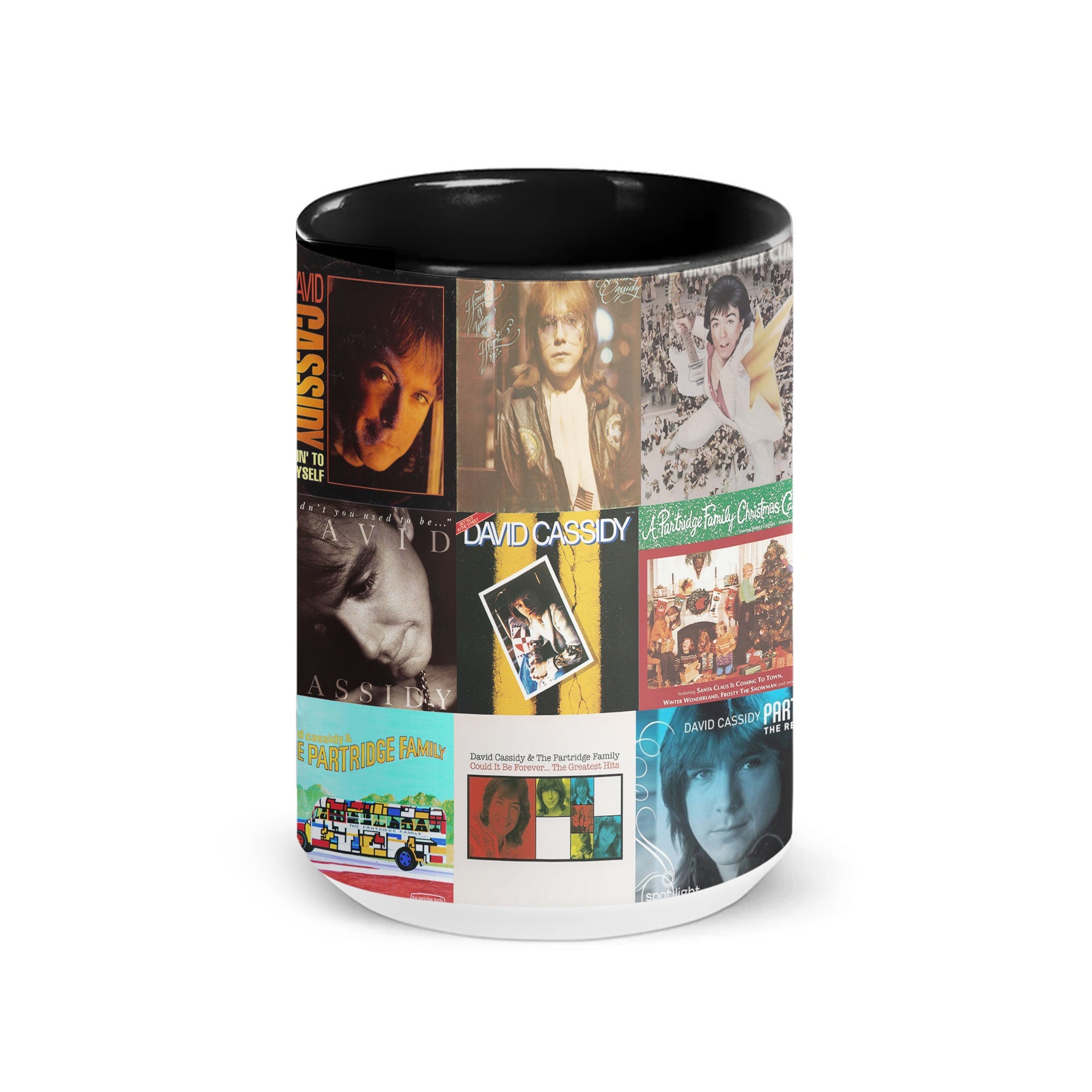 David Cassidy Accent Mug Classic Album Cover Collage Gift for Pop Music Fans