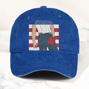 Born in the U.S.A Bruce Springsteen Denim Cap Retro Music Fan Merch Cap Gift For Dad (With Box)
