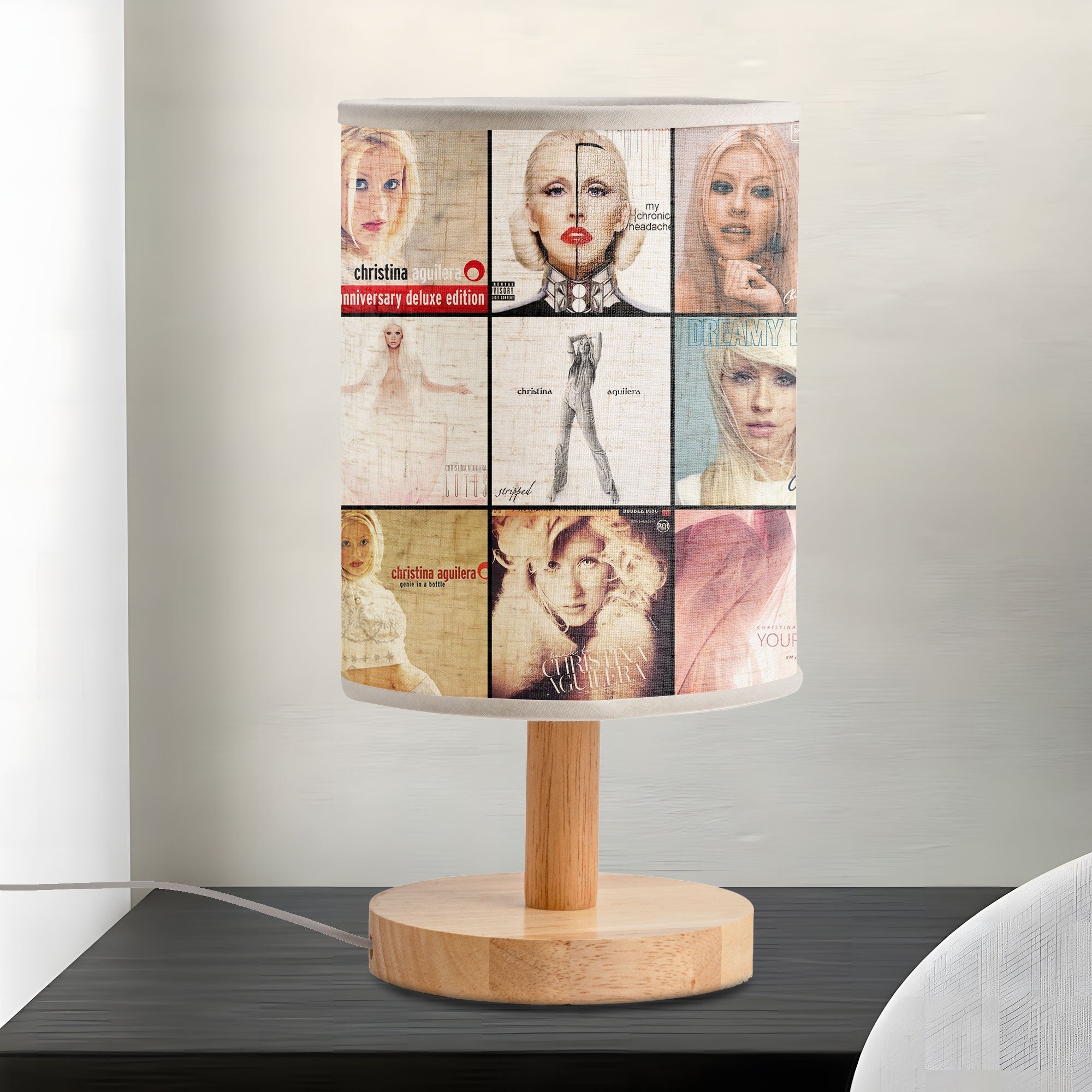 Christina Aguilera Album Collage Lamp Pop Diva Nostalgia Light for Music Lovers