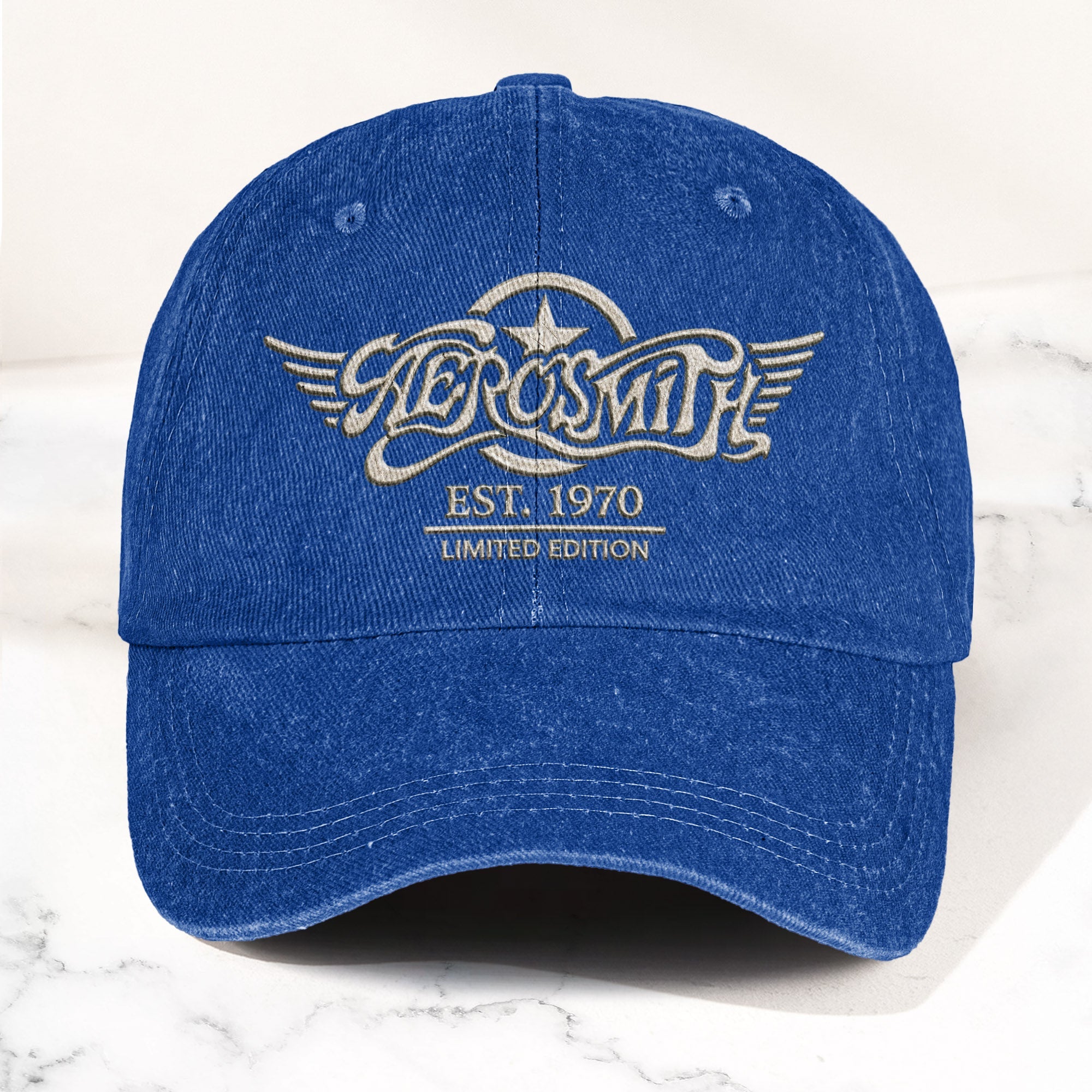 Aerosmith Est 1970 Limited Edition Denim Cap Vintage Dad Cap Gift For Dad (With Box)