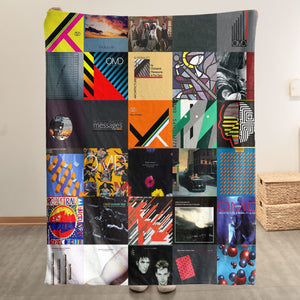 OMD Sherpa Blanket Iconic Album Cover Collage Cozy Throw for Synth-Pop & New Wave Fans