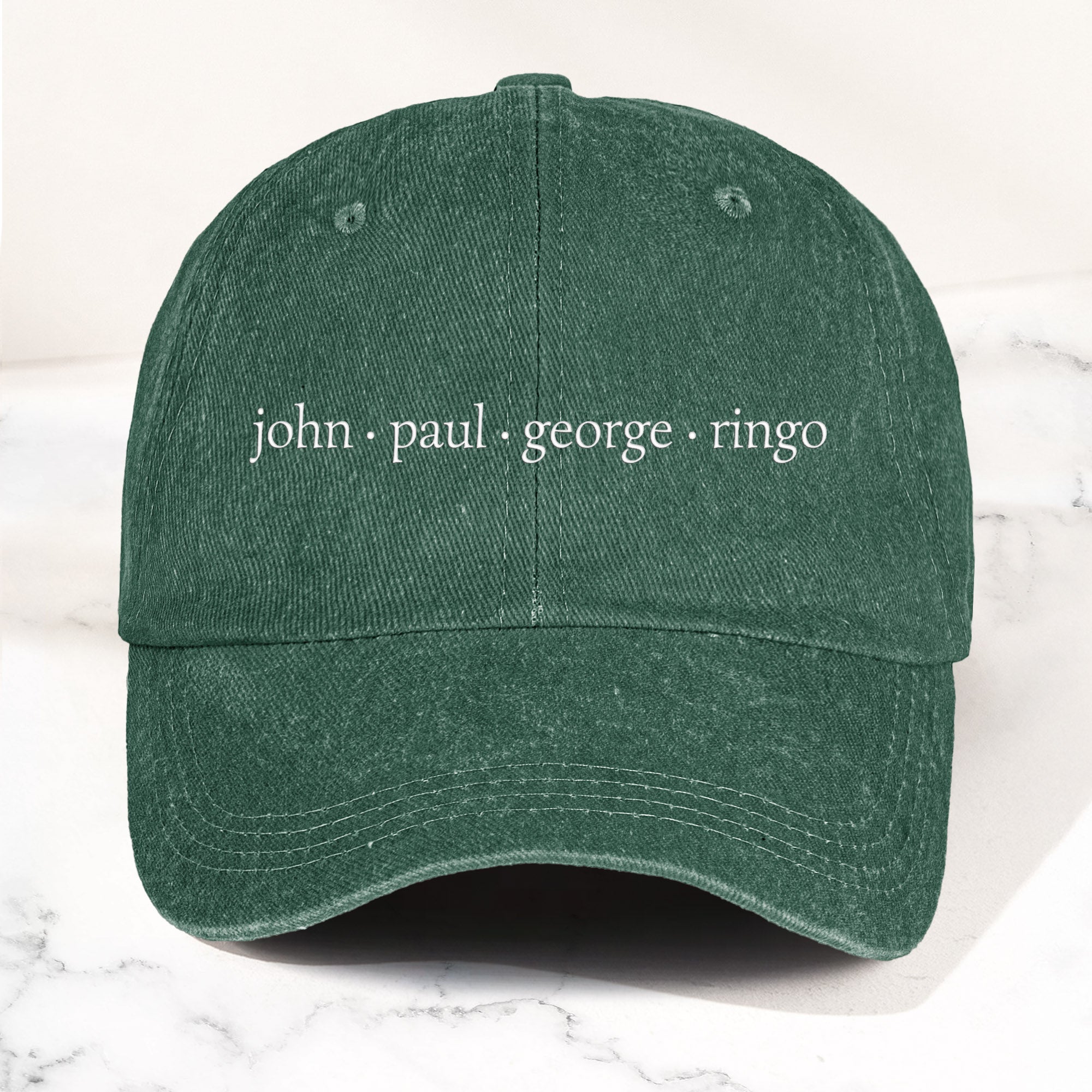 John Paul George Ringo Denim Cap Minimalist Beatles Dad Hat Gift ( With Box)