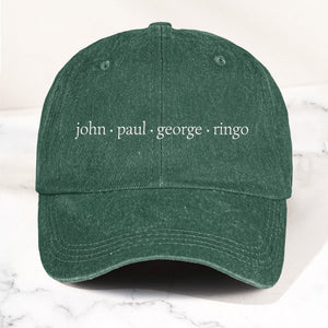 John Paul George Ringo Denim Cap Minimalist Beatles Dad Hat Gift ( With Box)
