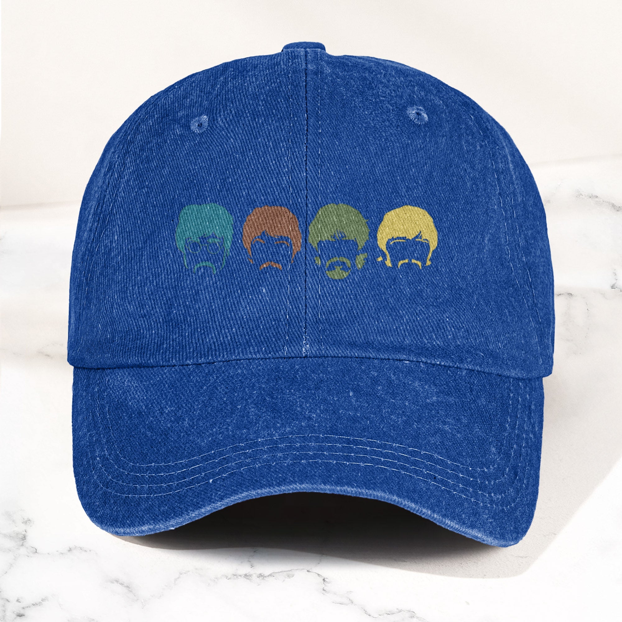 The Fabulous Four Faces Denim Cap Retro The Beatles Tribute Merch Dad Hat (With Box)