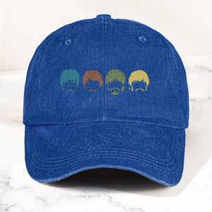 The Fabulous Four Faces Denim Cap Retro The Beatles Tribute Merch Dad Hat (With Box)