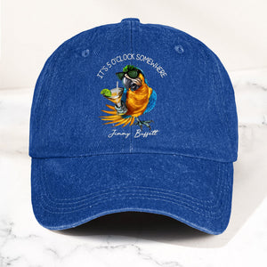 Jimmy Buffett "It's 5 O’Clock Somewhere" Denim Dad Cap Vintage Tropical Hat