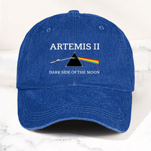 Artemis II Denim Cap Dark Side of the Moon Inspired Space Dad Hat ( With Box)