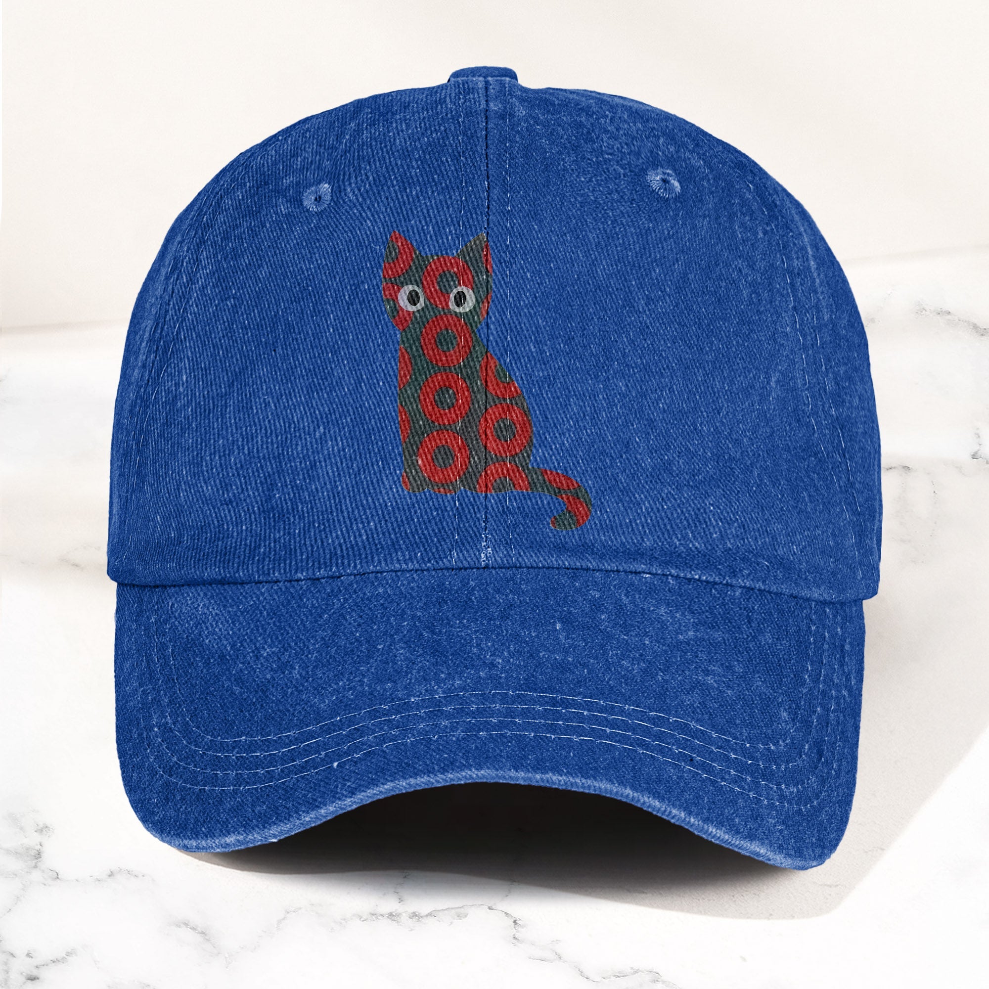 5-PACK Holographic Phish Cat Denim Cap Retro Music Fan Merch Cap Gift For Dad (With Box)