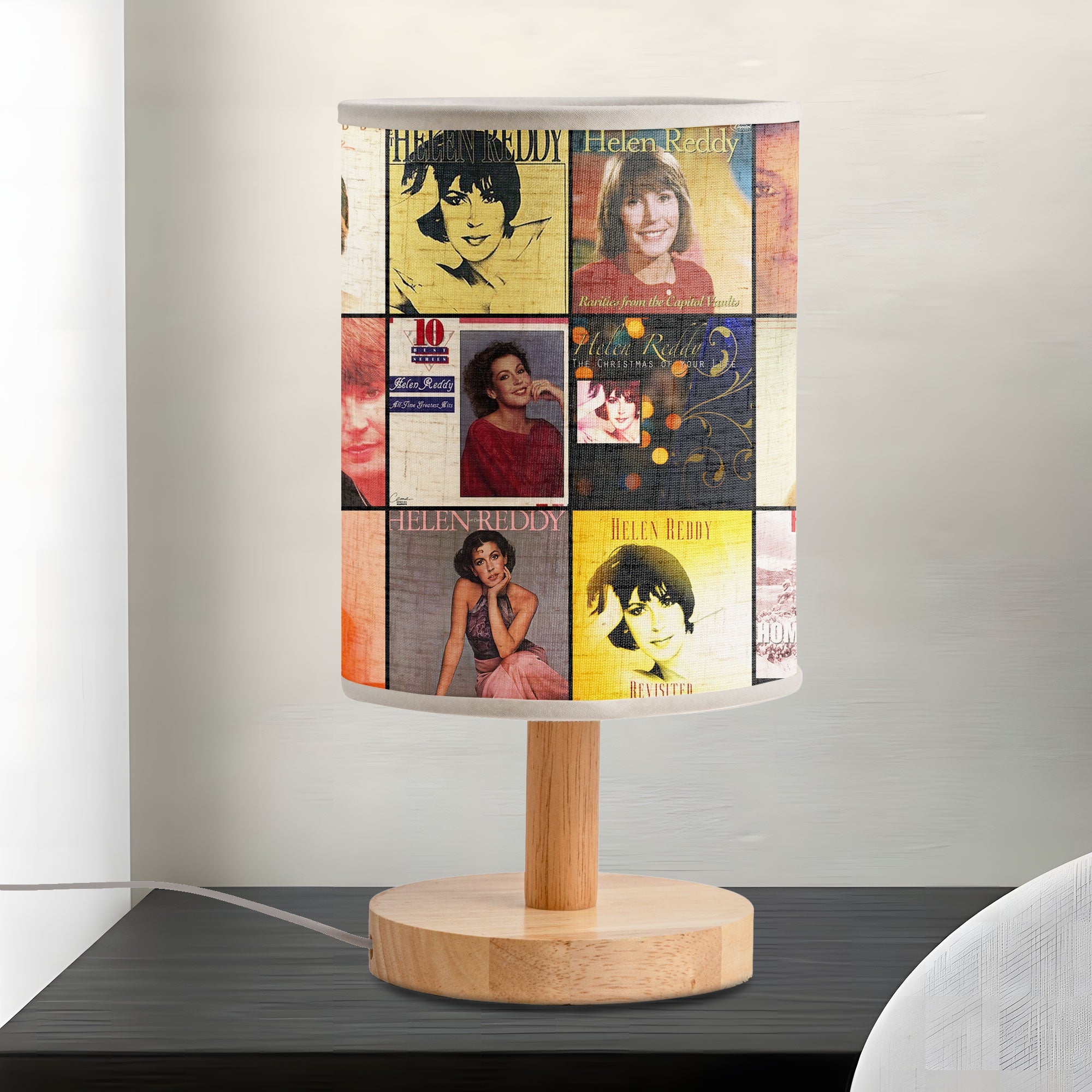 Helen Reddy Albums Fabric Lamp The Voice of Empowerment and Grace
