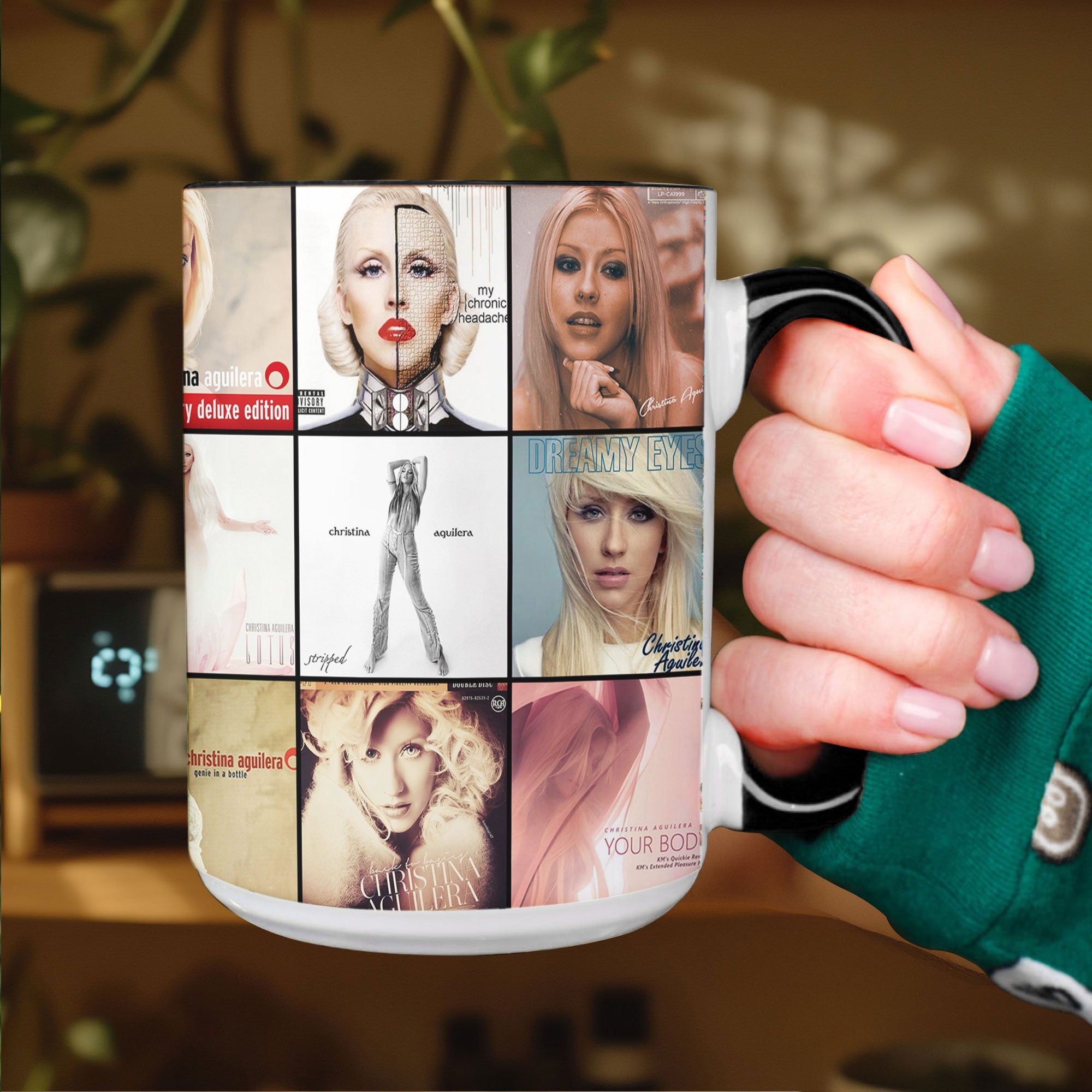 Christina Aguilera Accent Mug Pop Icon Album Cover Collage Gift
