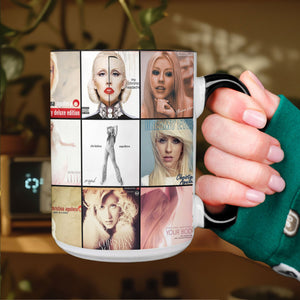Christina Aguilera Accent Mug Pop Icon Album Cover Collage Gift