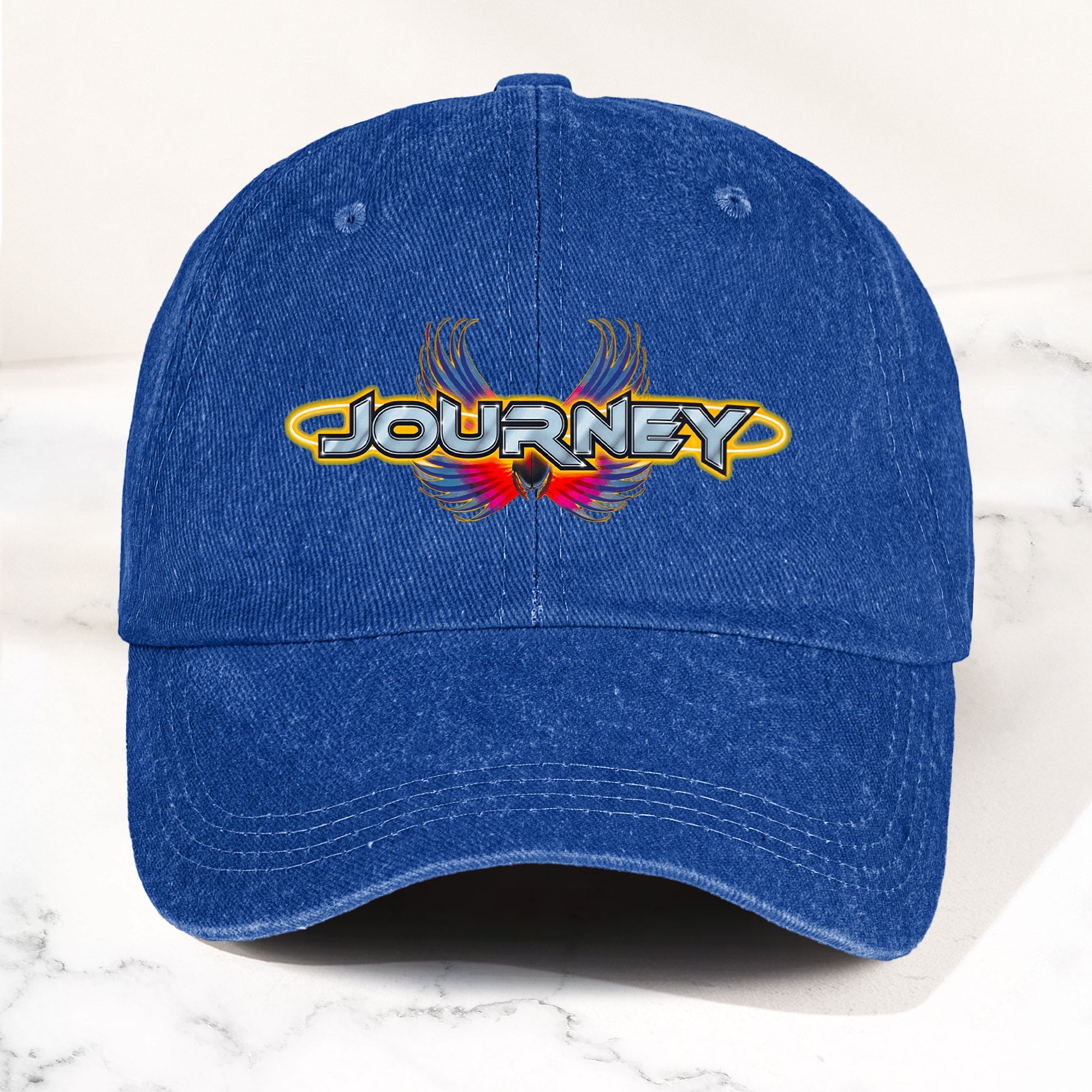 Journey Denim Dad Cap Legendary Rock Band Logo Design ( With BOX)