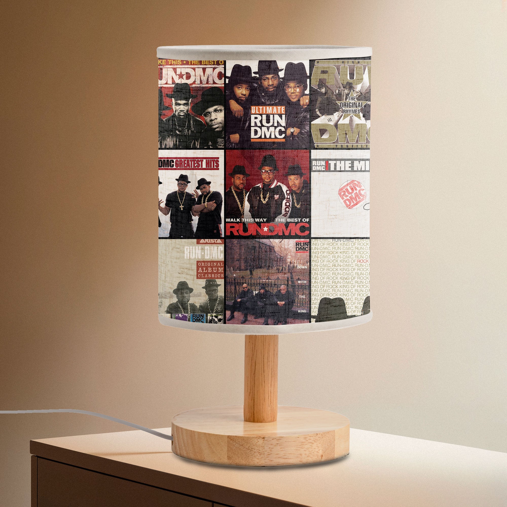 Run DMC Albums Fabric Lamp Old School Hip-Hop Legacy Glow